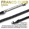 thumbnail image 5 of ChainsHouse Stainless Steel Necklaces for Men Women Waterproof 4mm Franco Curb Chain Link Jewelry Gift, Black 20 inch, 5 of 8