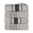 thumbnail image 2 of BNM Zero Twist Cotton Floral Bath Towel Set of 4 , Platinum, 2 of 19