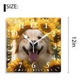 thumbnail image 2 of 12 Inch Wall Clock Battery Operated Silent Clock Decorative for Office, Kitchen, Outdoor, Living Room，Border Collie Sunflower Field Funny Animal Creative, 2 of 4