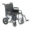 Drive Medical Bariatric Heavy Duty Transport Wheelchair with Swing Away Footrest, 22" Seat, Blue