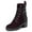 Dark Red, variant on Women's Closed Round Toe Lace Up Combat Booties Chunky Block Low Heel Ankle Boots Winter Date Party Shoes Size 12 Green
