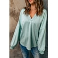 thumbnail image 2 of Melyum Women's Long Sleeve Tops Pullover with Buttons Down Casual Loose Fit V-Neck loose fit tops, 2 of 5