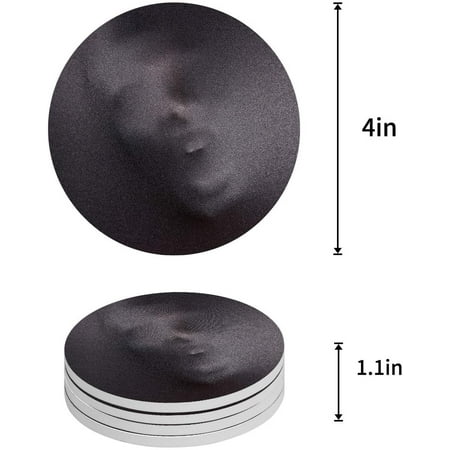 

FMSHPON Halloween Decor Horror Ghost Set of 4 Round Coaster for Drinks Absorbent Ceramic Stone Coasters Cup Mat with Cork Base for Home Kitchen Room Coffee Table Bar Decor