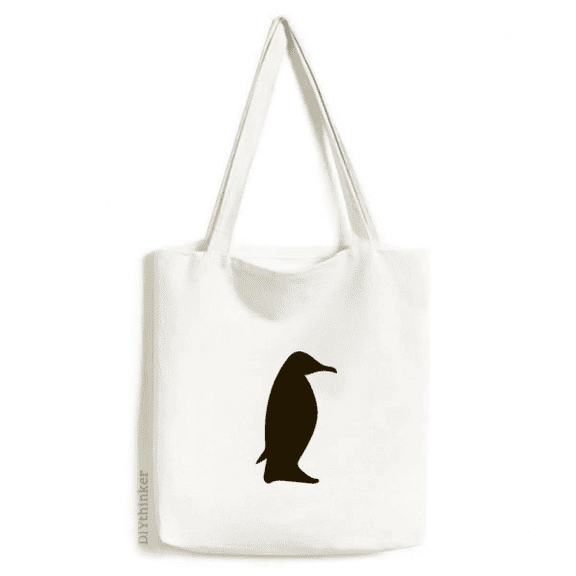 Black Penguin Animal Portrayal Tote Canvas Bag Shopping Satchel Casual Handbag