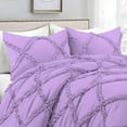 thumbnail image 4 of D.N.G. BEDDINGS 1 Piece Luxurious Diamond Ruffle Comforter Super Soft, All Season Pintuck 800 Thread Count, 100% Egyptian Cotton, Super King Size Lilac Color, 4 of 9