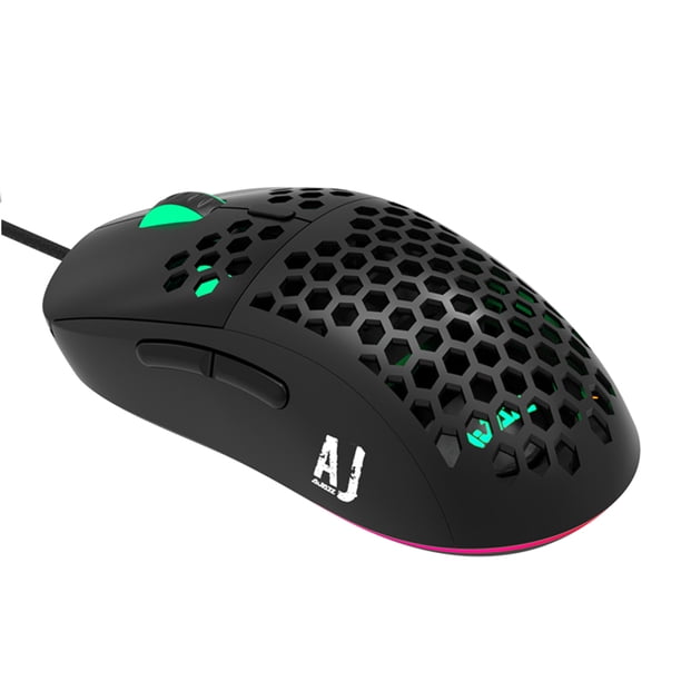 Seitruly Wired Gaming Mouse 6 botones Ligero Ajustable Juego de computadora Ratones de mano Electrónica Hogar AJ380 Blanco Juegos de teclado y mouse para computadora No.04