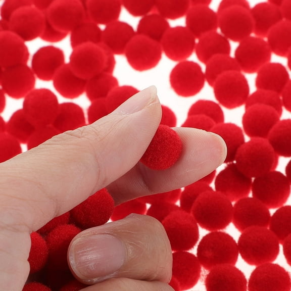 ORDDIART 250Pcs Red Pompom Balls Plush Yarn Craft Supplies for Diy Projects