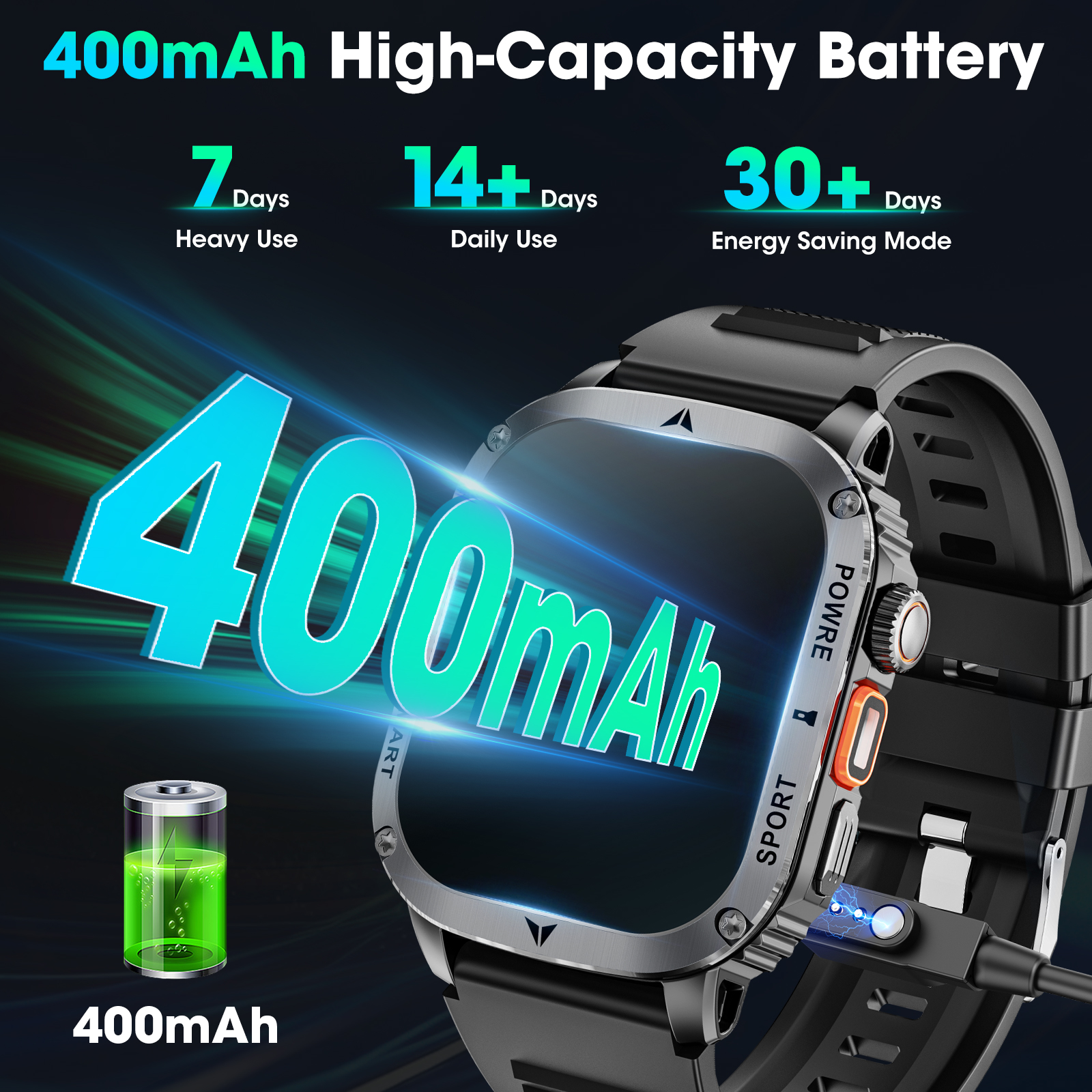 Haulvean 2.01" Military Smart Watch for Men photo 3