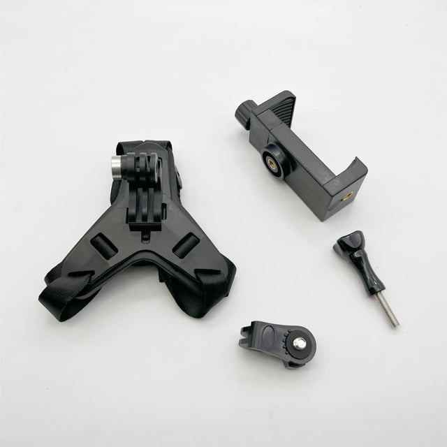 Soporte de mentón para casco de motocicleta, correa fija para mentón de casco para cámara deportiva GoPro y teléfono móvil