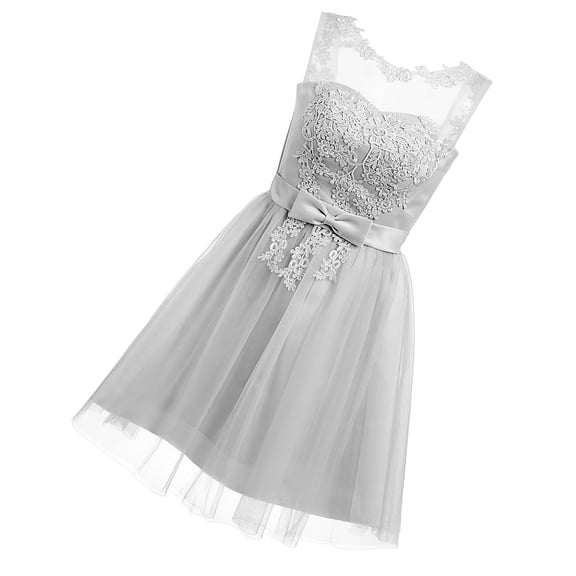 CTIRCHIU Party Dress for Women Lace 1Pcs Grey Formal Wear for Wedding Guest