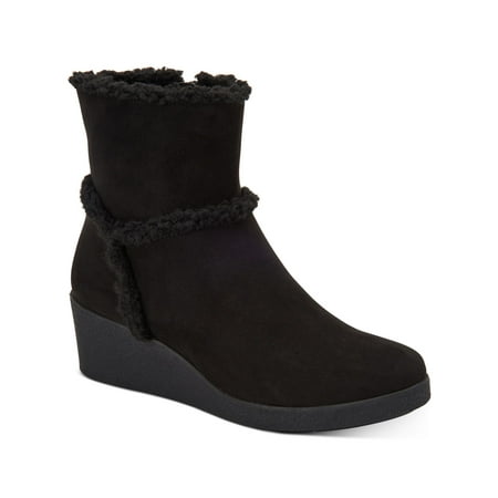 

STYLE & COMPANY Womens Black Jordanyy Round Toe Wedge Zip-Up Booties 9.5 M