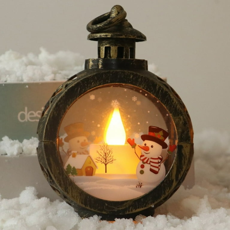 D-groee Mini Lantern, Vintage Small Candle Lanterns with Flickering LED Candle for Indoor Lanterns Christmas Decorative Home Decor, Wedding Hanging