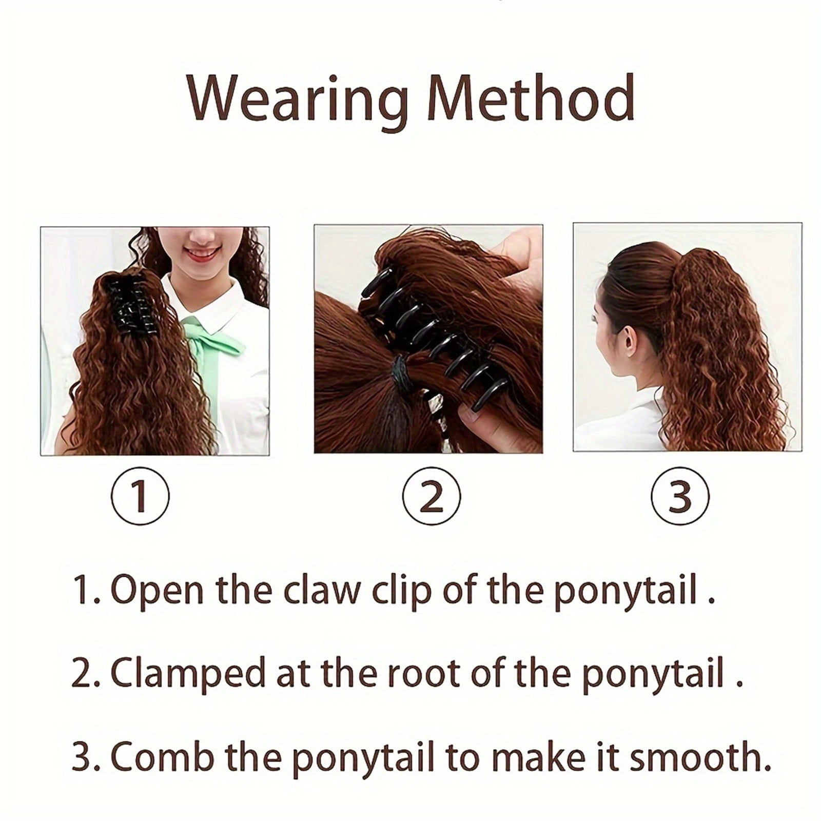 Kinky Curly Claw Clip Ponytail Extensions Human Hair Clip In Pony Tails Brazilian Remy Wave Hair Extensions 10"-30" For Woman