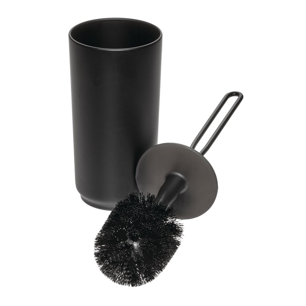 iDesign Toilet Bowl Brush and Holder Set - Matte Black