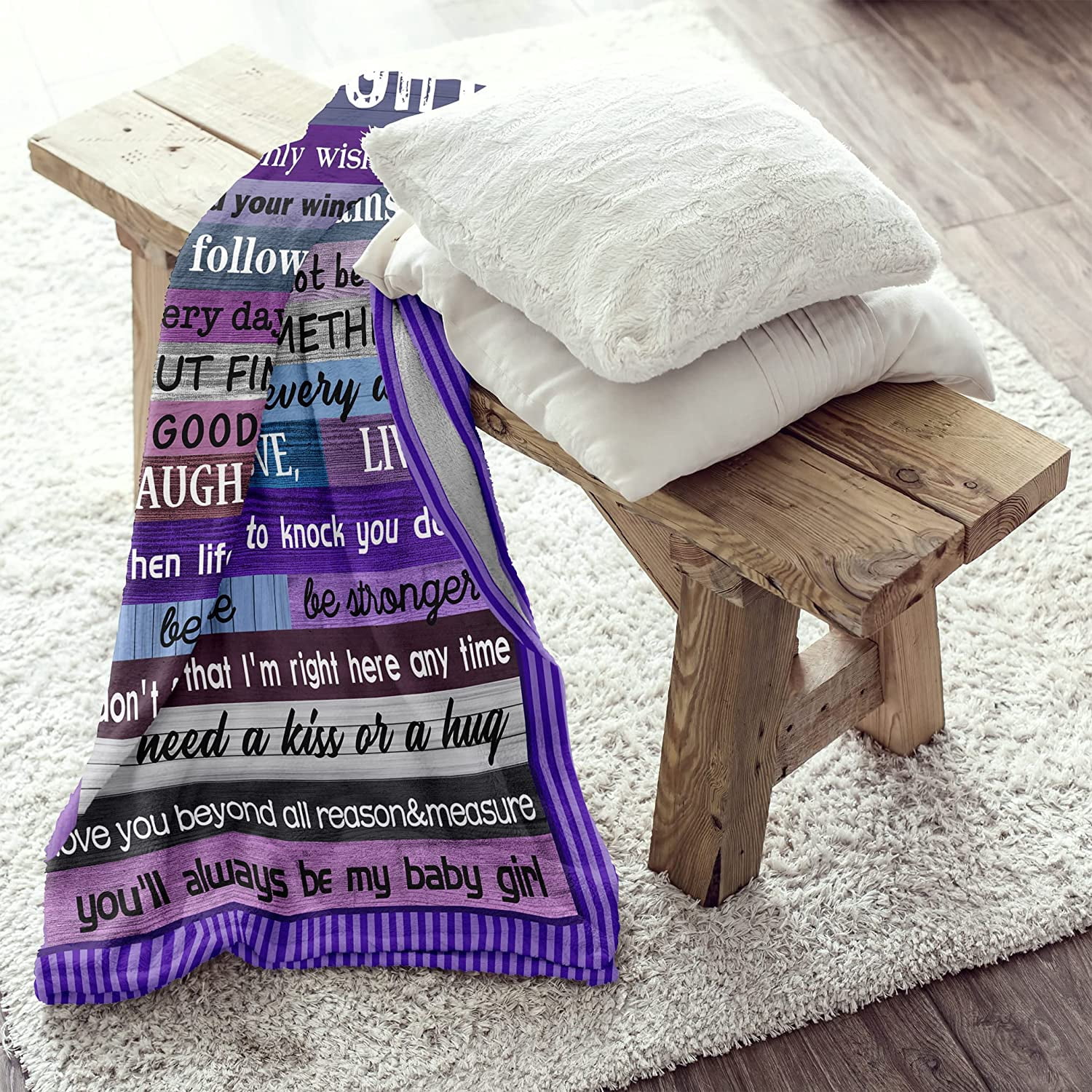 Daughter Gift from Mom Blankets 60"X50" - Birthday Gifts for Daughter Adult - Mothers Day Blanket Gifts for Daughter - Graduation Gifts for Daughter - Daughter Valentines Day Birthday Gifts Ideas