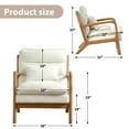 thumbnail image 7 of Bonzy Home Mid-Century Modern Accent Chair with Wood Frame, Upholstered Reading Armchair with Waist Cushion, Double Padded Side Chair for Living Room, Beige, 7 of 7
