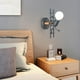 thumbnail image 4 of Lámpara de pared moderna con diseño de hombrecito escalera, estilo nórdico para habitación infantil o pasillo - Negro o blanco, material hierro y madera, incluye foco E27., 4 of 6