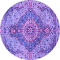 thumbnail image 1 of Ahgly Company Indoor Round Medallion Purple Traditional Area Rugs, 6' Round, 1 of 4