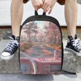 thumbnail image 6 of Salouo Vintage Pink Drive View Print Travel Laptop Backpack,17Inch Casual Bag with Side Pockets for Men & Women Stylish Daypack for Weekender/Business/Hiking-One Size, 6 of 6