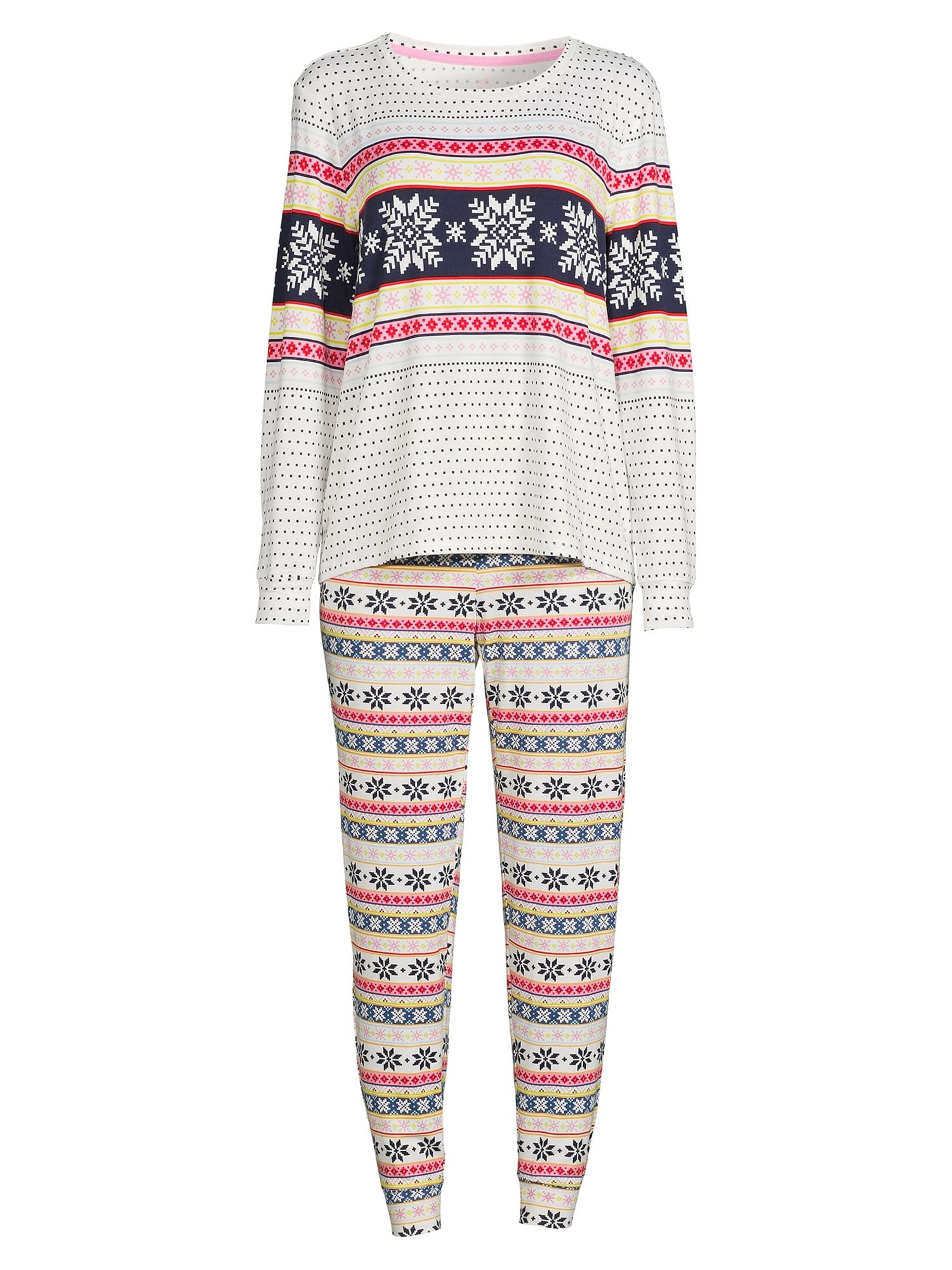 Secret Treasures Women's and Women's Plus Long Sleeve Shirt and Joggers Pajama Set, 2-Piece