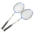 thumbnail image 1 of Carbon Fiber Badminton Rackets, Low Wind Resistance Line Protective Frame 2Pcs Badminton Racket Super Lightweight Antiskid Handle  For Training, 1 of 8