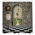 thumbnail image 2 of Ambesonne Cartoon Shower Curtain, Wonderland Alice Art Motif, 69"Wx75"L, Multicolor, 2 of 4
