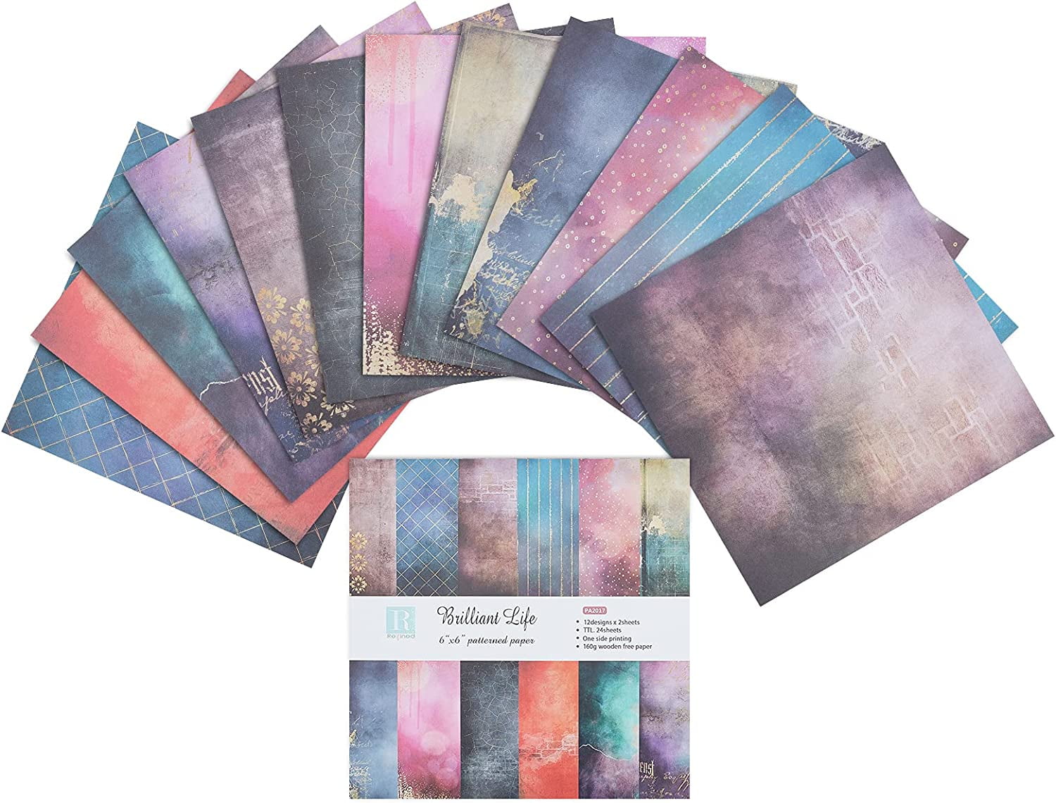 Patterned Paper Pad Scrapbook Paper Pack 24 Sheet SingleSided Paper