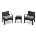 thumbnail image 1 of JYED DECOR 3pc Wicker Outdoor Patio Bistro Conversation Furniture Set, Sand, 1 of 7