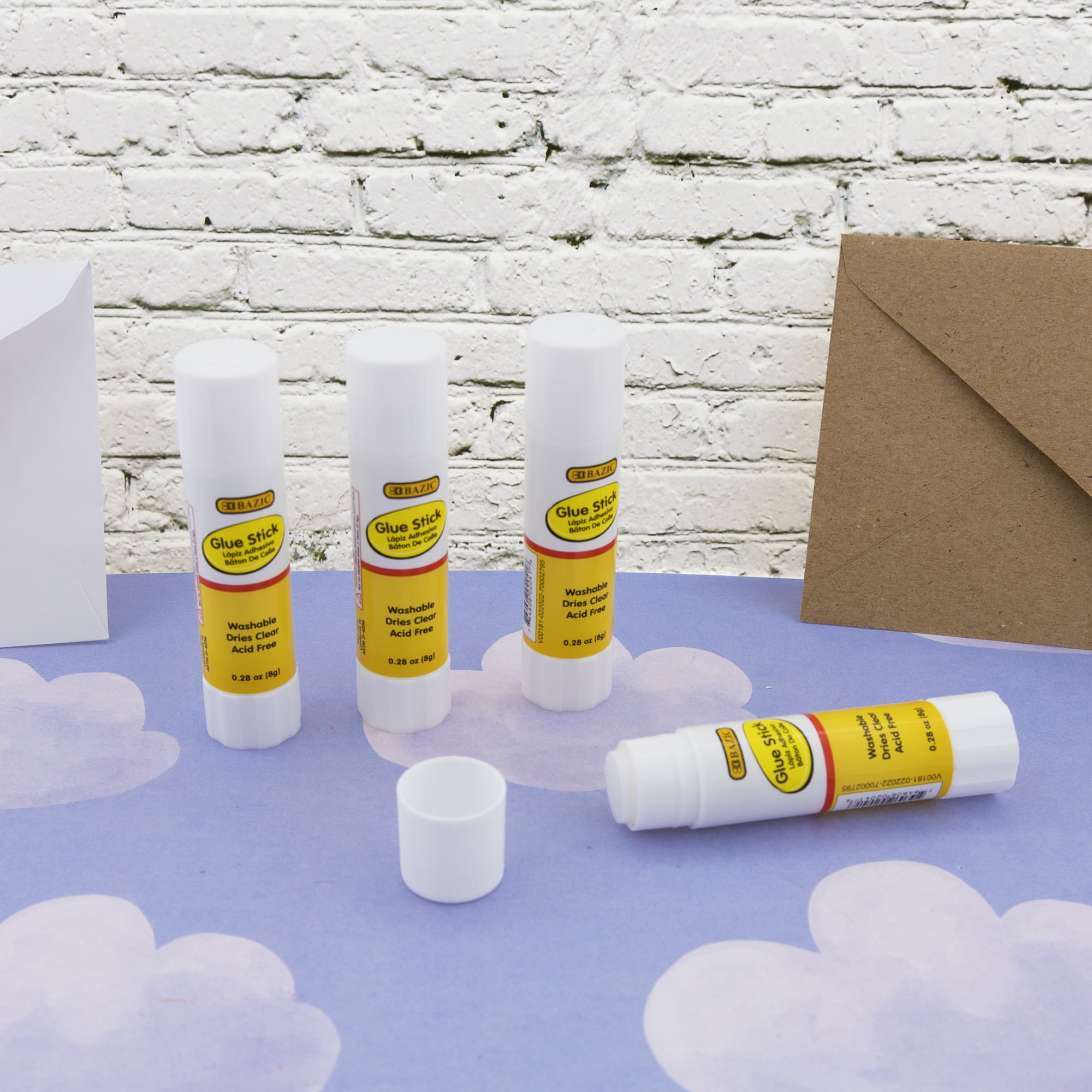 BAZIC Glue Stick 8g/0.28 Oz, White Glue Sticks, Acid Free for Photos Paper Art Craft (30/Pack), 20-Packs