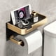 thumbnail image 2 of Portarrollos de papel higiénico, accesorio de baño duradero de aleación de zinc con estante multiusos, montaje en pared para espacios decorativos (negro), 2 of 4