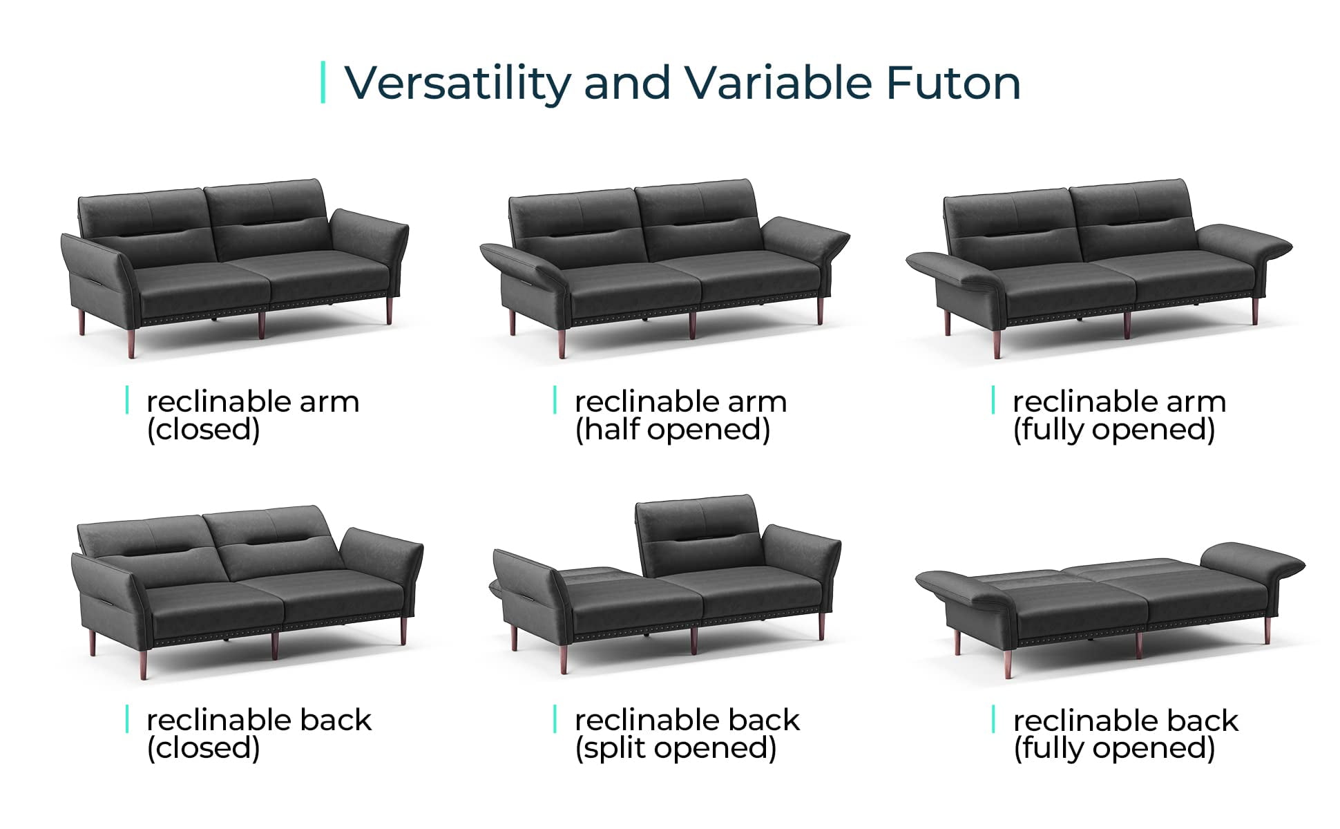 Buy LINSY HOME Velvet Futon Sofa Bed, Memory Foam Couch Convertible