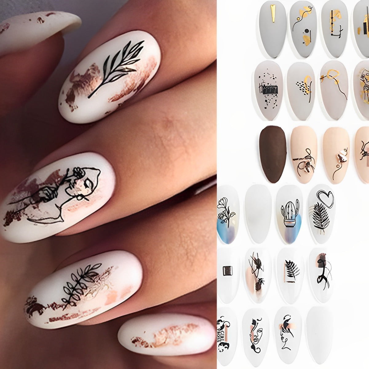Flower Leaves Water Decals Stickers For Nail Art Decoration | Nail stickers  designs, Nail decals designs, Shiny nails designs