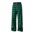 thumbnail image 5 of WIZUTIZ Men's Casual Pants Plaid Printed Elastic Waist Drawstring Pocket Sports Trousers Polyester Breathable Relaxed Fit for Home Outdoor Daily Wear, 5 of 6