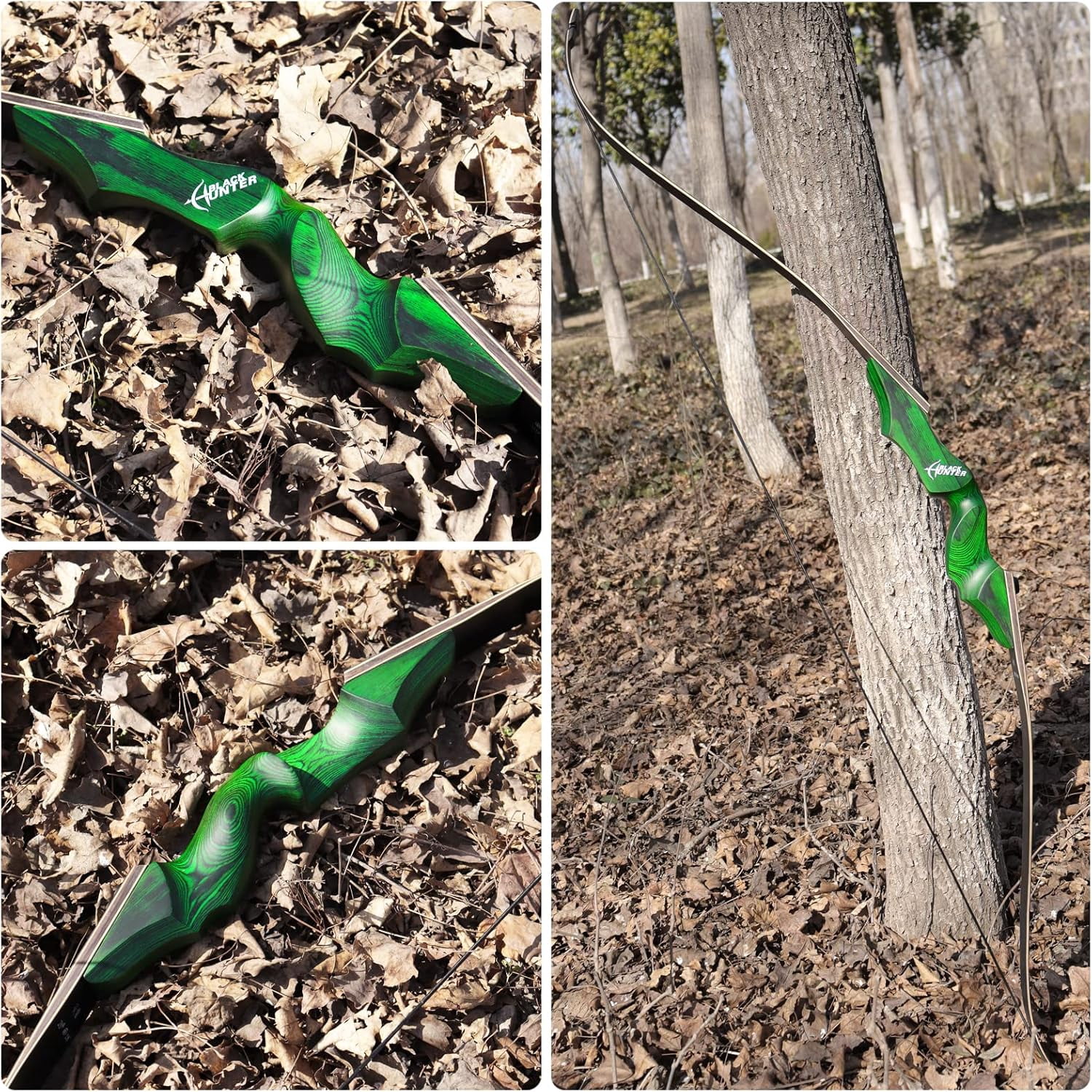 Black Hunter 60” Original Recurve Bow for Adults American Hunting
