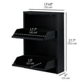 thumbnail image 5 of Flip Drawer Shoe Cabinet, Storage Organizer, Freestanding Shoe Rack, Wall Mounted No-Assembly (Black, 2 Drawer), 5 of 8