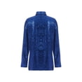 thumbnail image 4 of Musuos Women Retro Casual Long Sleeves V-neck Solid Color Sequined Shirt Tops for Party, 4 of 10