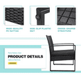 thumbnail image 4 of Vineego 3 Pieces Bistros Sets Outdoor Wicker Patio Furniture Sets PE Rattan Chairs Conversation Sets with table, Black, 4 of 11