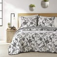 thumbnail image 2 of Levtex Home Black & White Floral Cotton Quilt Set, Full/Queen - Reversible, 2 of 8