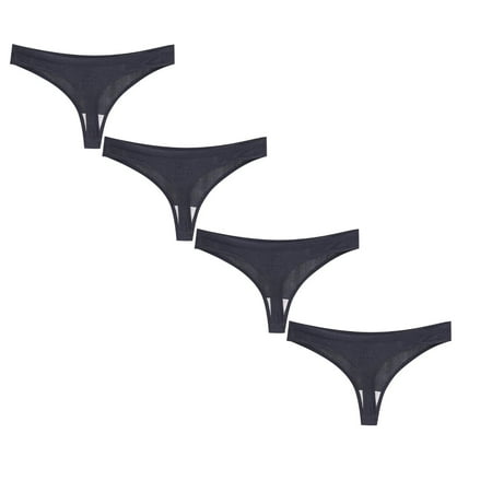 

Womens Underwear Brief Cotton Thong With Air Holes Underpants Panties4PC