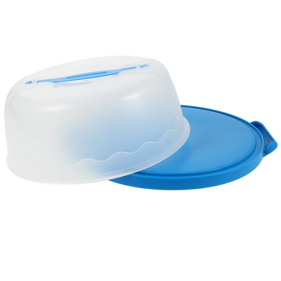 MUSEYA Blue Round Cake Carrier Plastic Baking Box for Fresh Cake Transportation