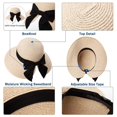 thumbnail image 6 of FL Womens Floppy Summer Sun Beach Straw Hats Accessories Wide Brim SPF 50 Crushable Medium Head Beige, 6 of 6