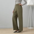 thumbnail image 2 of njoytime Work Pants Women Dress High Waisted Stretchy Straight Leg Wide Leg Trousers Business Casual Plus Size Pants, 2 of 8