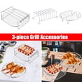 thumbnail image 2 of Air Fryer Accessories Air Fryer Rack Set of 3 Multi-purpose 7 Inch Double Layer Rack Metal Holder, 2 of 6