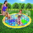 thumbnail image 3 of Vaguelly Toy Play Alfombra de agua Almohadilla para rociadores de agua Césped Alfombra de juego para rociar y salpicar agua para niños （100 cm）, 3 of 5