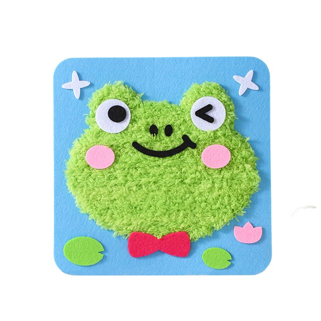 Kit Artesanía Costura Animal Dibujos Animados Juego Muñecas Bordado Bricolaje (Bear + Cat Panda) (D)