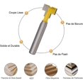 thumbnail image 4 of 2 Pack 6.35mm Shank T-slot Router Bits For Wood Screw Holes T-slot Woodworking Countersink 3/8" & 1/2" T-slot Router For Hex Bolt For Woodworking Blue, 4 of 5