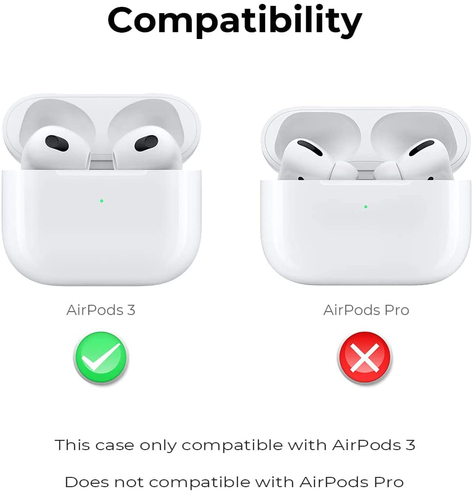 Mouzor Cute AirPods 3 Case (2021), Black Whisker Cat AirPods 3rd Generation (2021) Case Funny 3D Cartoon Animal Shockproof Soft Silicone Charging
