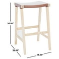thumbnail image 3 of SAFAVIEH Aariz Rectangle Barstool, Cognac/Natural (18.5 in. W x 20 in. D x 30 in. H), 3 of 10