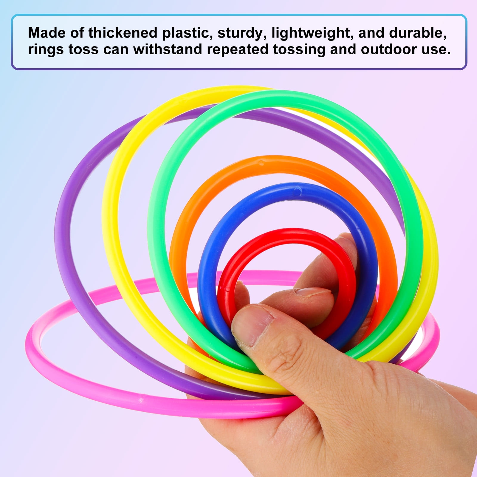 Uxcell Plastic Toss Ring 3 Sizes, 90 Pack Sports Rings Toss Game for Carnival Outdoor Games, Red/Blue/Green