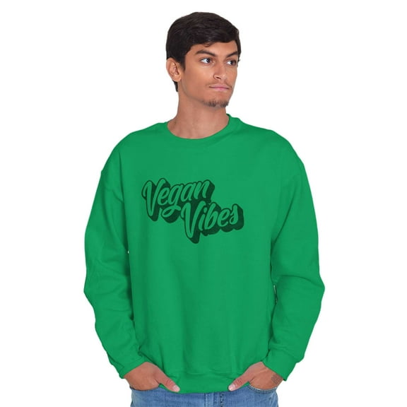 Vegan Vibes Vegetarian Lifestyle Unisex Plus Fleece Graphic Sweatshirt Brisco Brands 2X